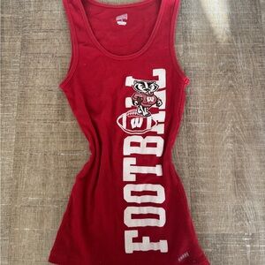 Wisconsin Red Football Tank Top